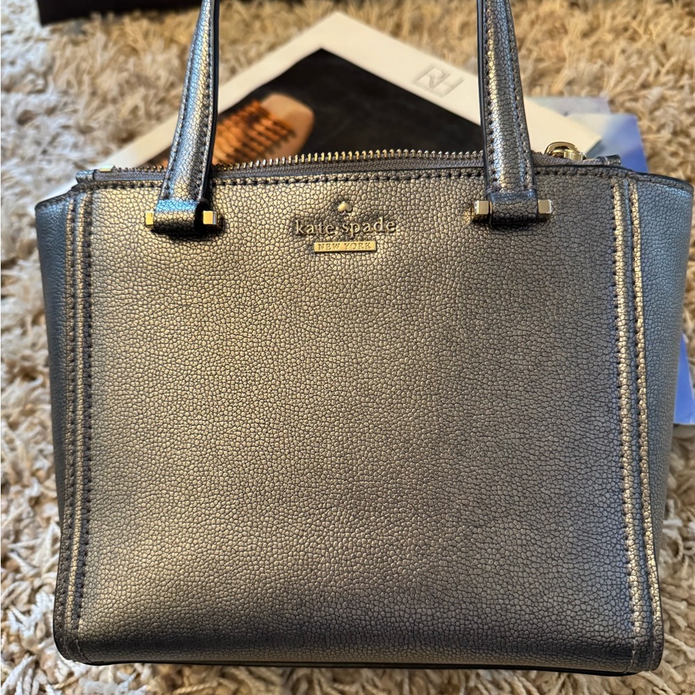 Kate Spade Metallic Gray Satchel